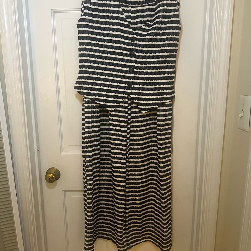 Striped Black and White Women's Dress
